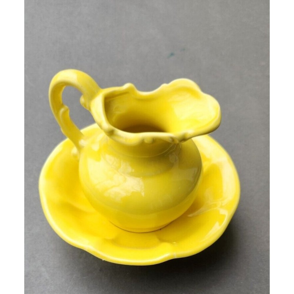 McCoy Pottery Canary Yellow Bowl & Pitcher Set
